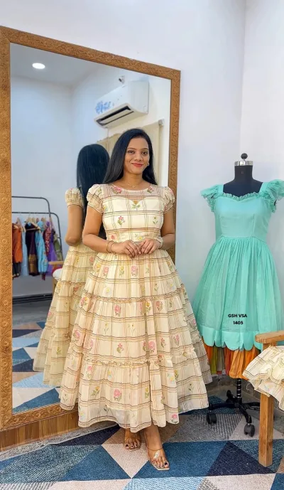 Mul Chanderi Tiered Frock Dress